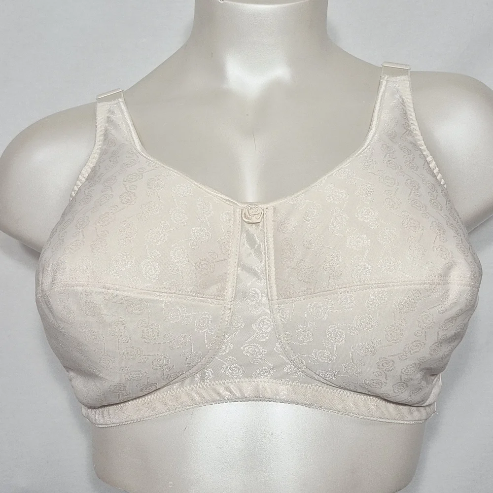 48DDD ABC Style 103 Jacquard Wire‎ Free Mastectomy Bra Beige NWT